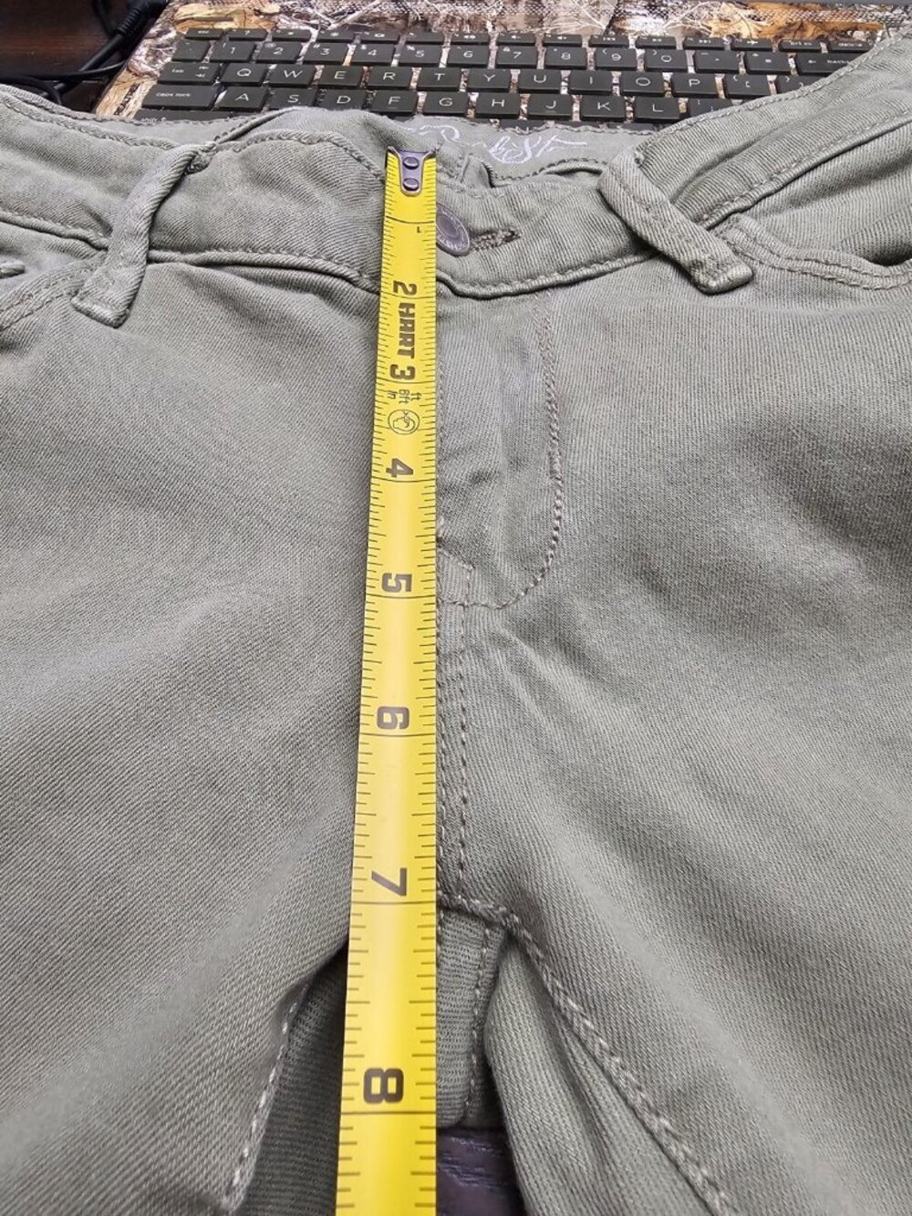 Old Navy Rockstar Cropped Jeans Green Strechy Women's Size 4 - Picture 4 of 6